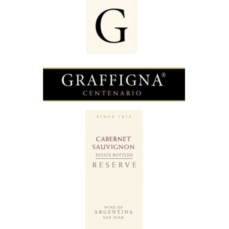 Graffigna Centenario Reserve Cabernet Sauvignon 2008 Front Label