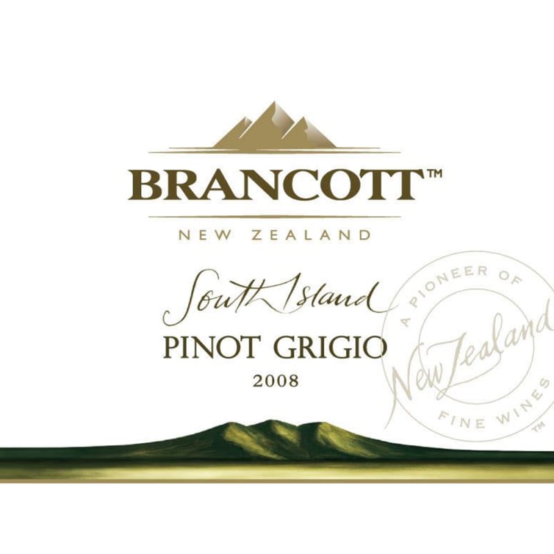 Brancott Pinot Grigio 2008 Front Label