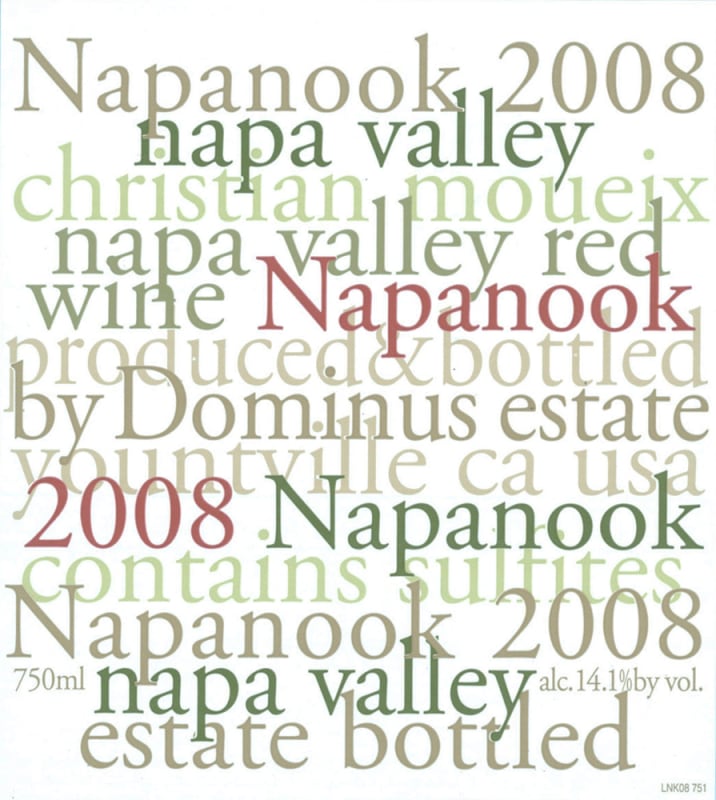 Dominus Napanook Vineyard 2008 Front Label