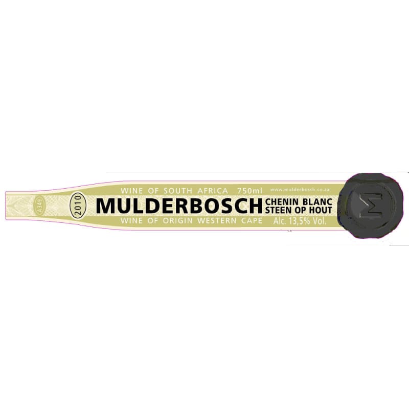 Mulderbosch Chenin Blanc 2010 Front Label
