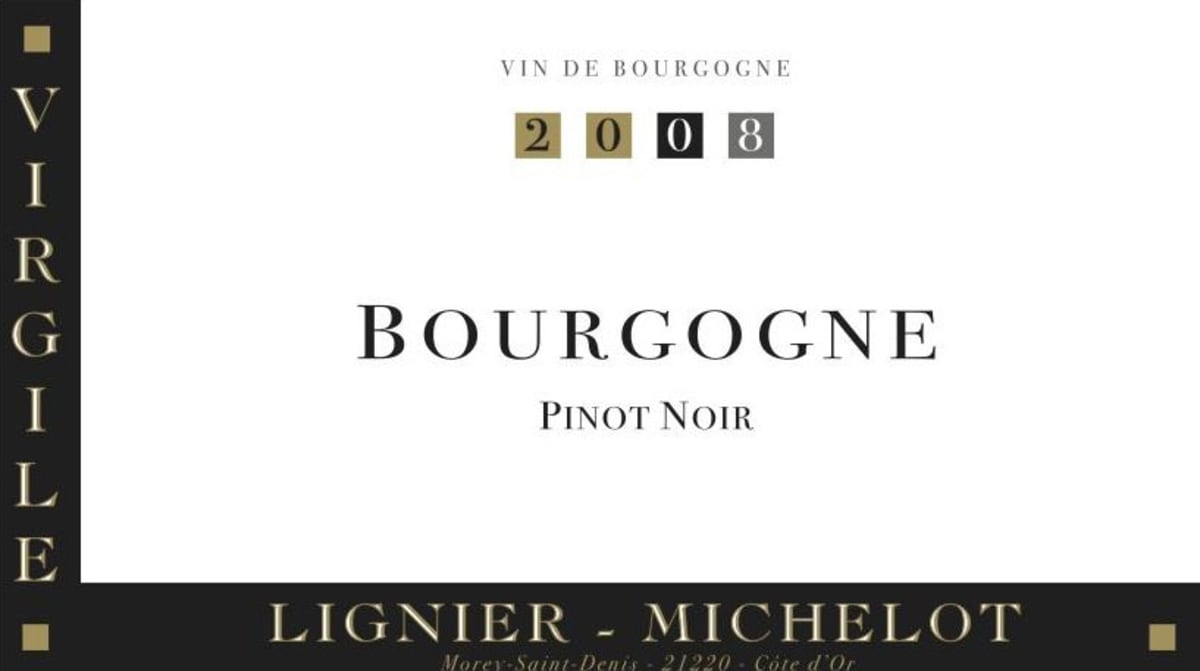 Lignier-Michelot Bourgogne Pinot Noir 2008 Front Label