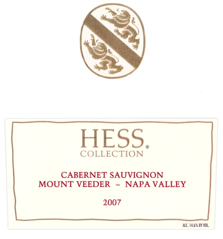 Hess Collection Mount Veeder Cabernet Sauvignon 2007 Front Label