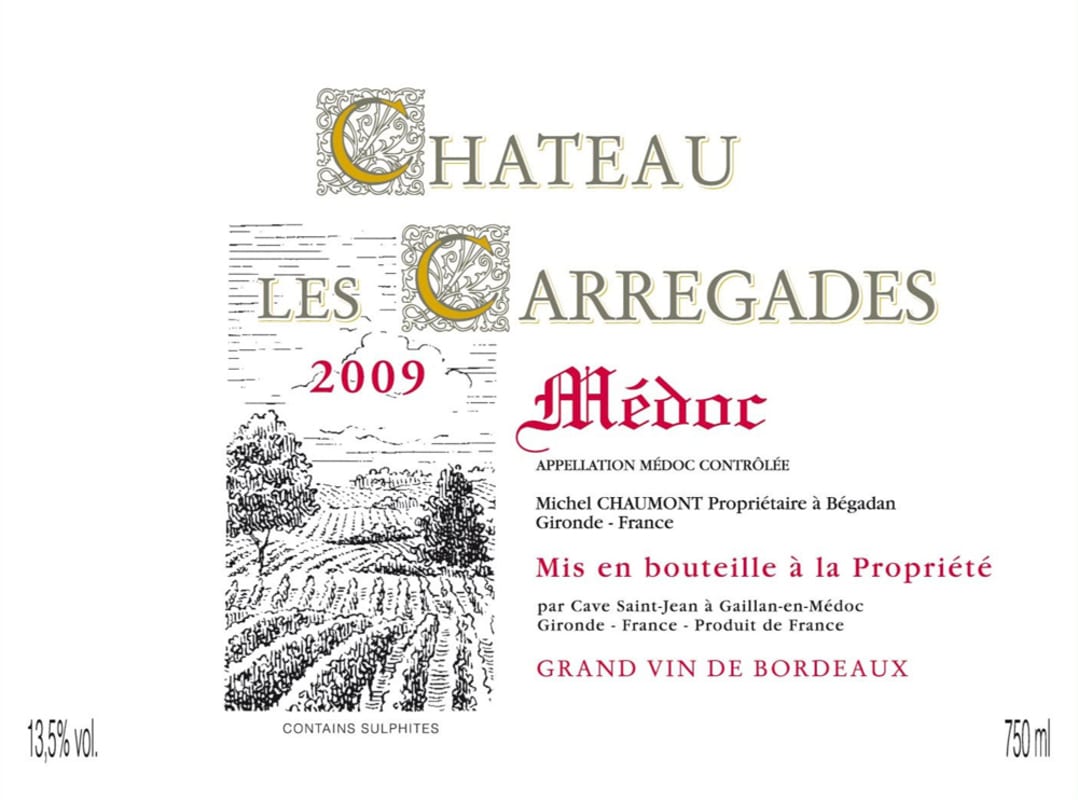Chateau Les Carregades 2009 Front Label