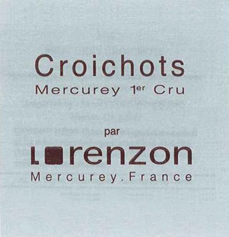 Domaine Bruno Lorenzon Mercurey Les Croichots Premier Cru 2014 Front Label