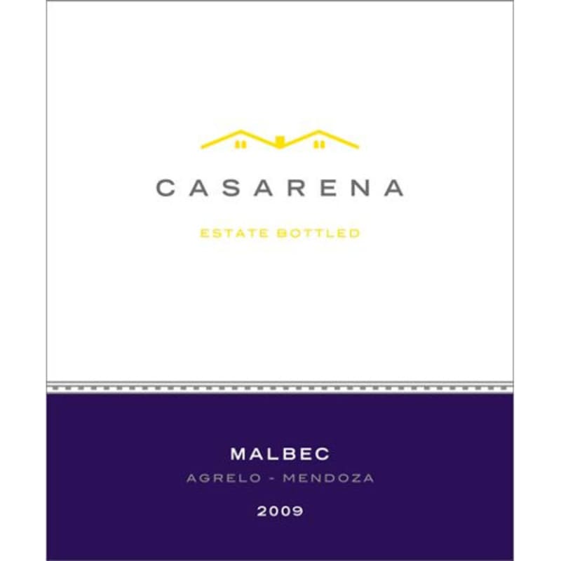Casarena Malbec 2009 Front Label
