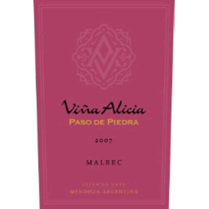 Vina Alicia Paso de Piedra Malbec 2007 Front Label