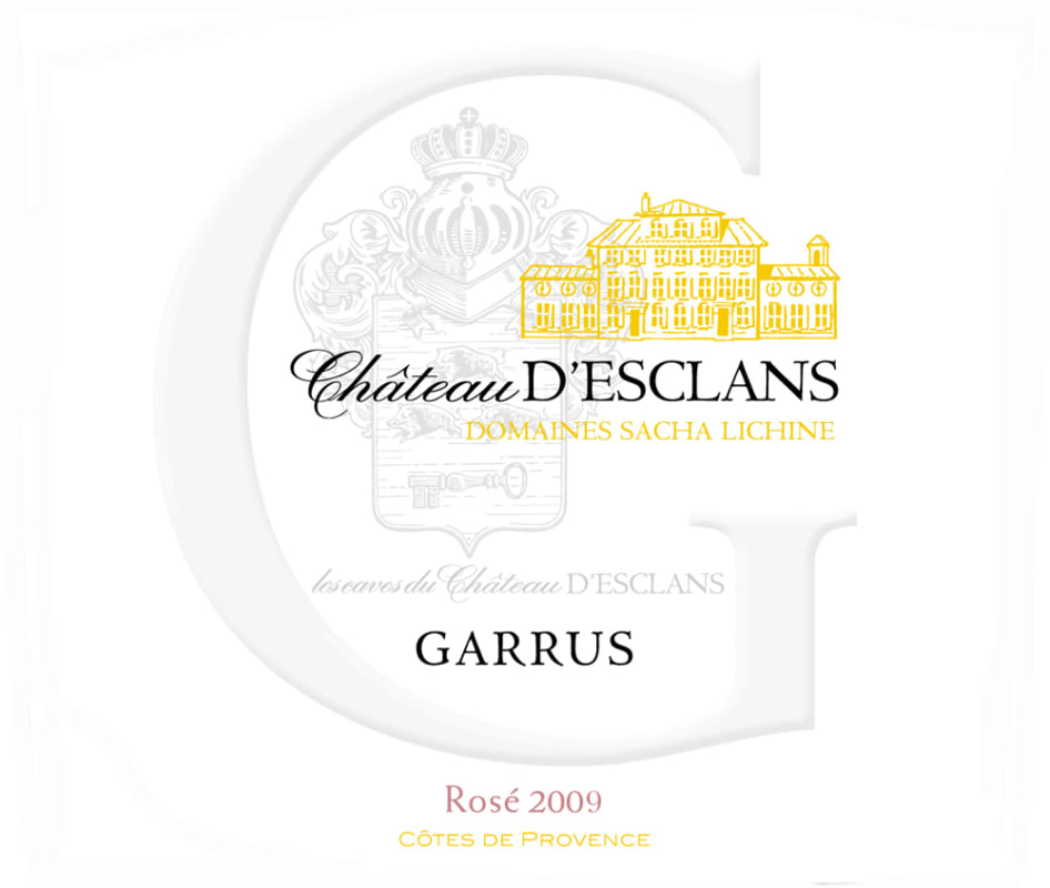 Chateau d'Esclans Garrus Rose 2009 Front Label