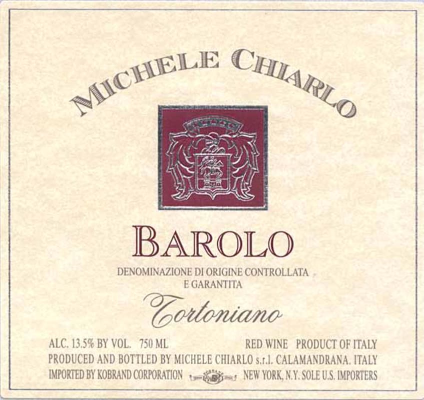 Michele Chiarlo Barolo Tortoniano 2006 Front Label