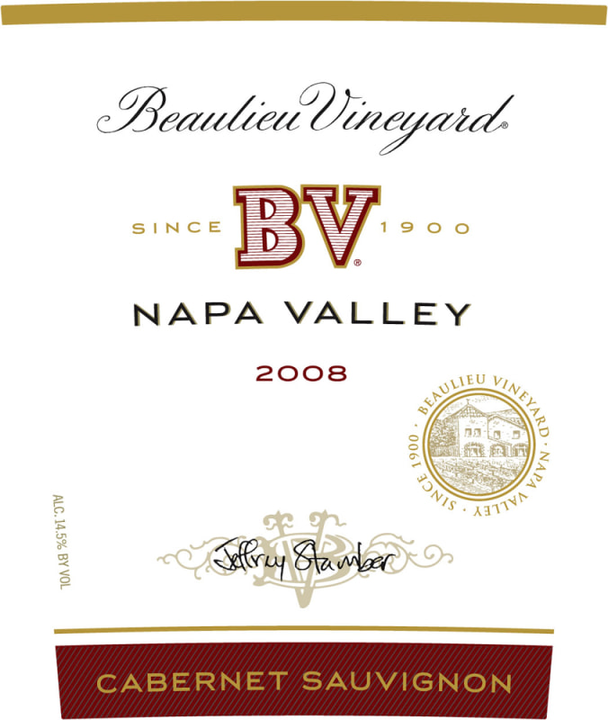 Beaulieu Vineyard Napa Valley Cabernet Sauvignon 2008 Front Label