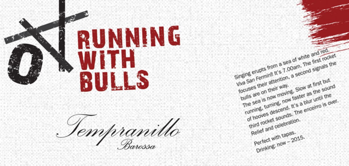 Running With Bulls Barossa Tempranillo 2009 Front Label
