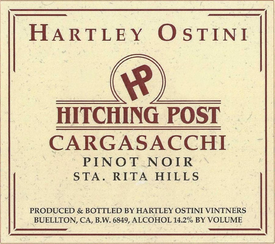 Hitching Post Hartley Ostini Cargasacchi Pinot Noir 2011 Front Label
