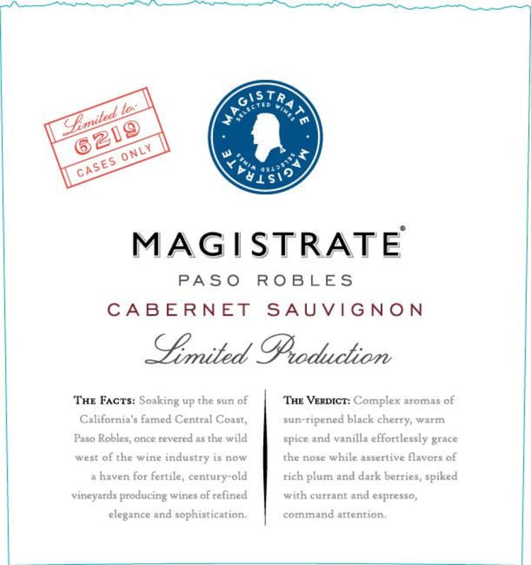 Magistrate Limited Production Cabernet Sauvignon 2015 Front Label