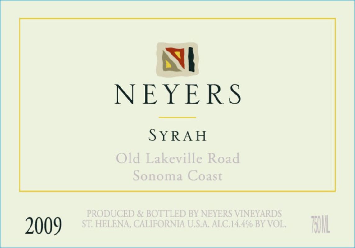 Neyers Sonoma Coast Old Lakeville Road Syrah 2009 Front Label