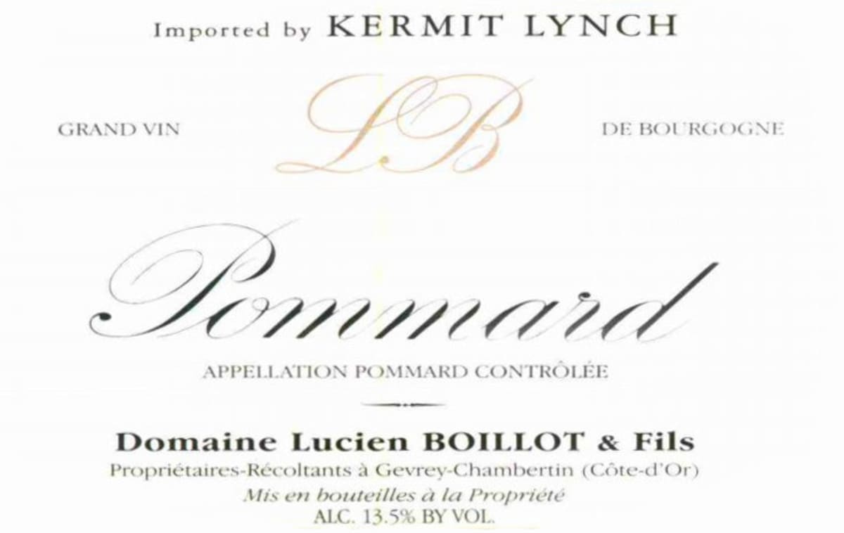 Domaine Lucien Boillot Pommard 2012 Front Label