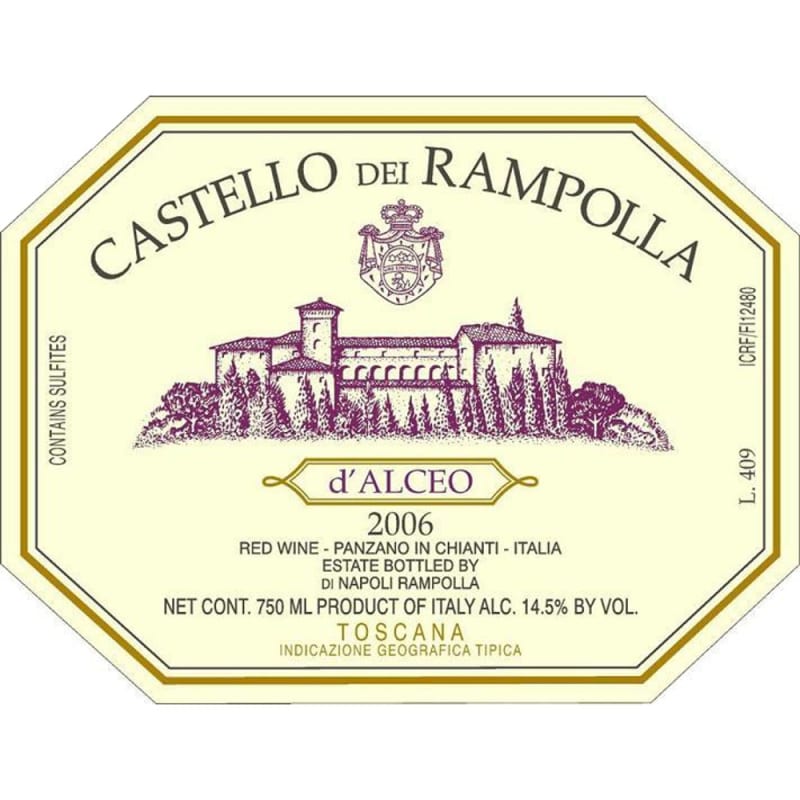 Castello dei Rampolla d'Alceo 2006 Front Label