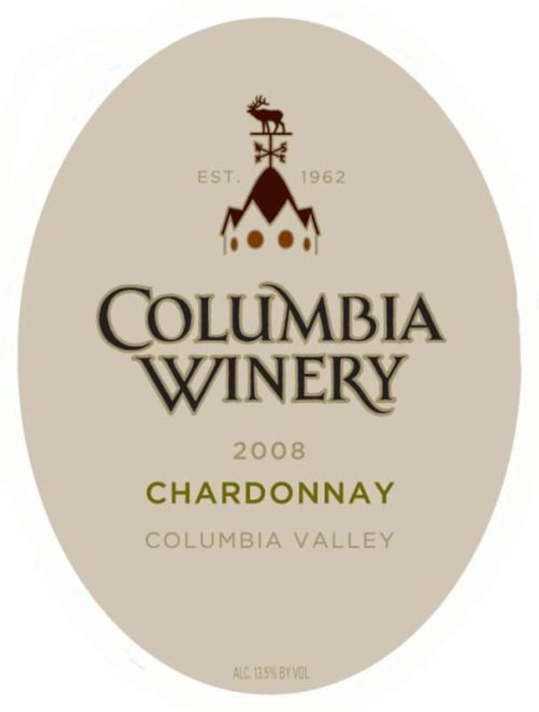 Columbia Winery Chardonnay 2008 Front Label