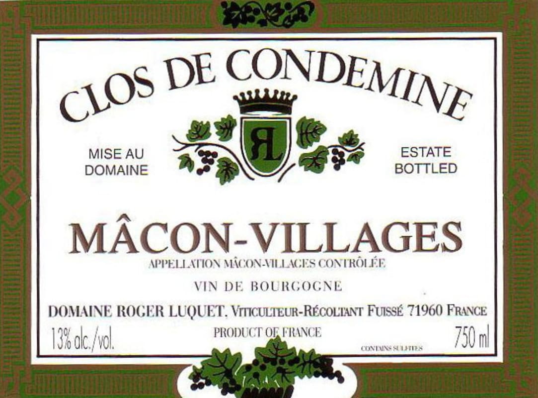 R. Luquet Macon-Villages Clos de Condemine 2010 Front Label