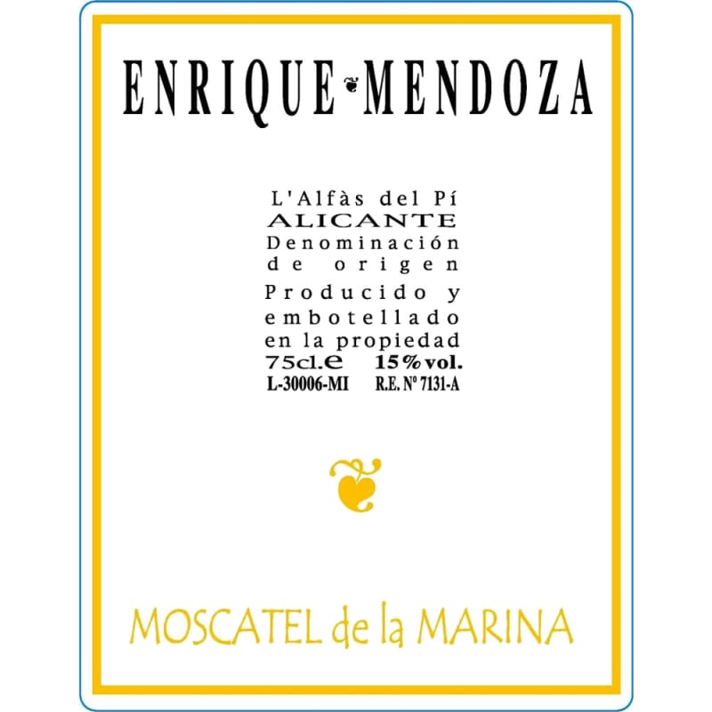 Enrique Mendoza Moscatel de La Marina 2009 Front Label