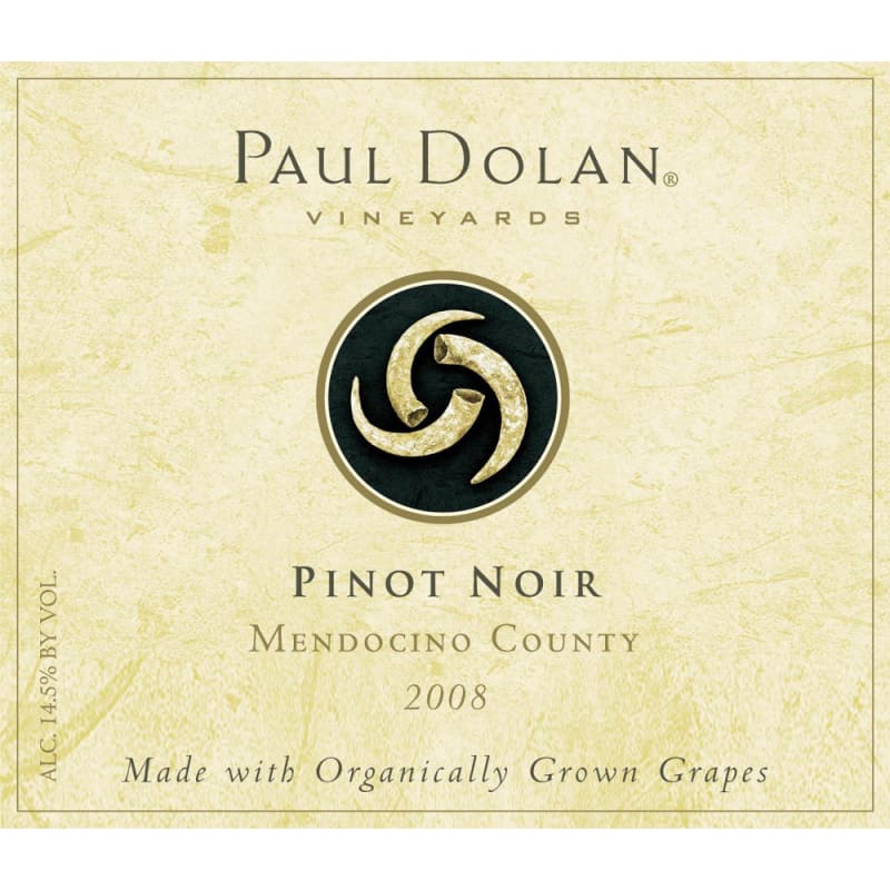 Paul Dolan Vineyards Organic Pinot Noir (375ML half-bottle) 2008 Front Label