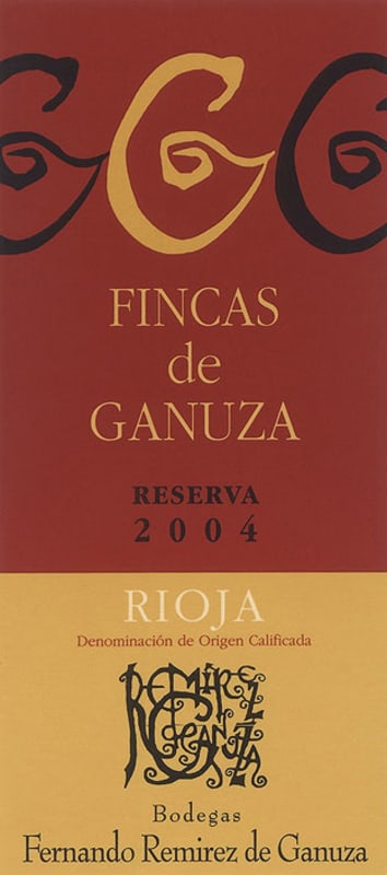 Remirez de Ganuza Fincas de Ganuza Rioja Reserva 2004 Front Label