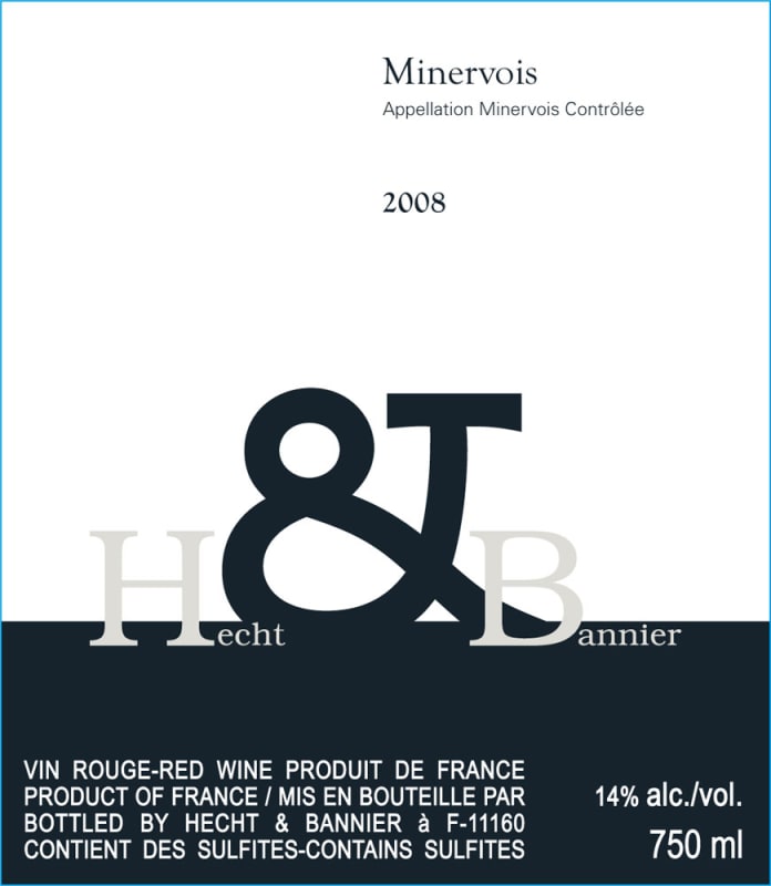 Hecht & Bannier Minervois 2008 Front Label
