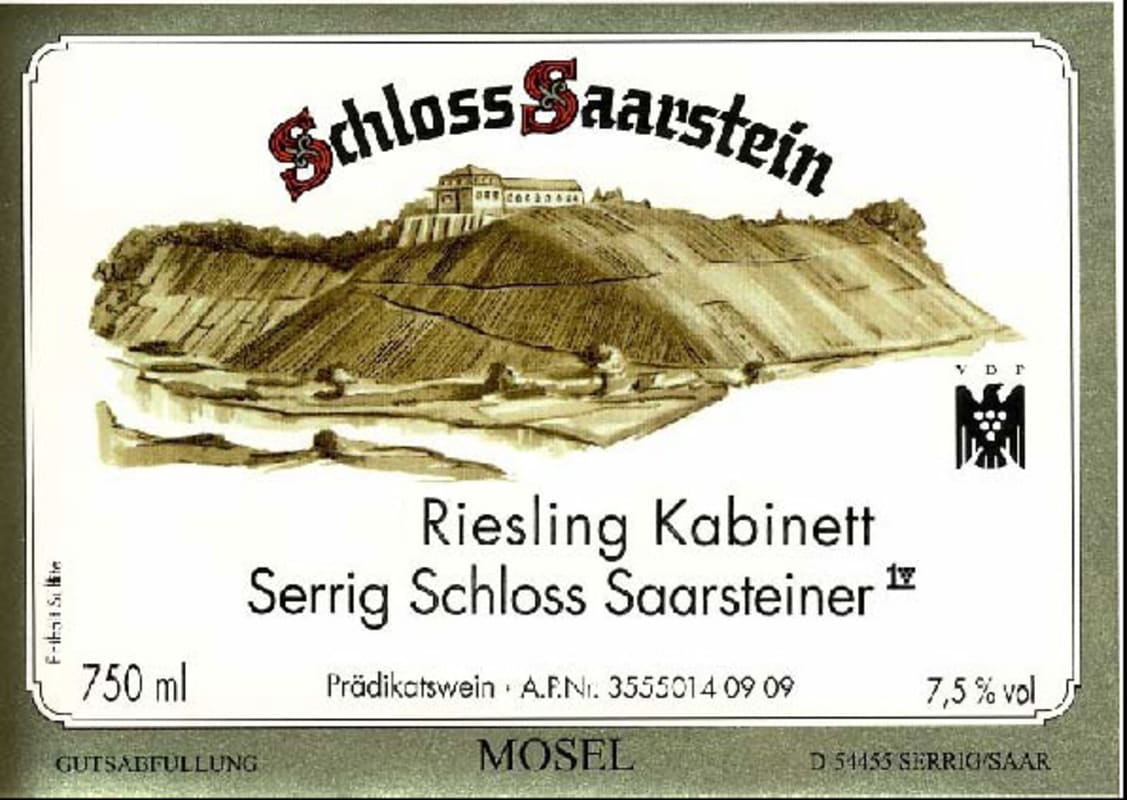 Schloss Saarstein Riesling Kabinett 2009 Front Label