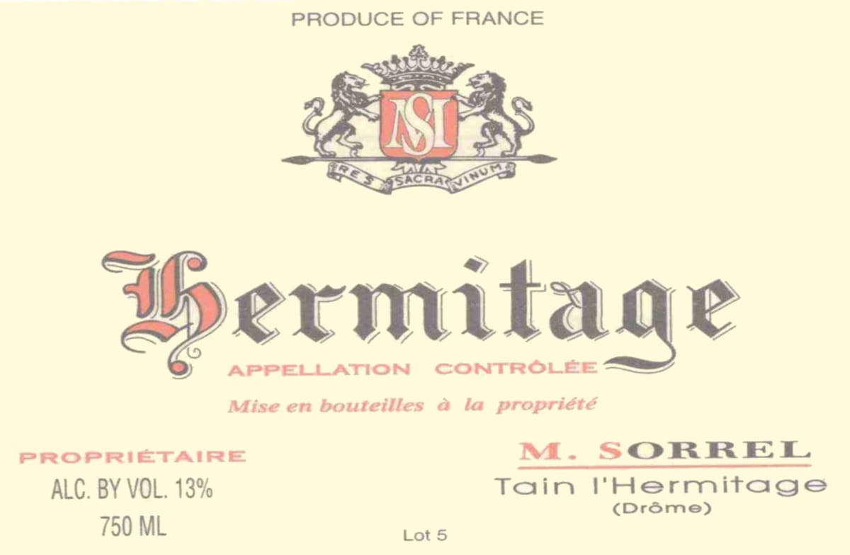 Domaine Marc Sorrel Hermitage 2008 Front Label