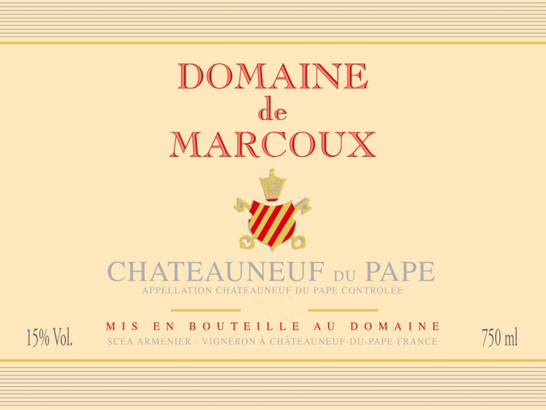 Domaine de Marcoux Chateauneuf-du-Pape 2008 Front Label