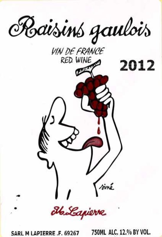 Domaine Lapierre Vin de France Raisins Gaulois 2012 Front Label