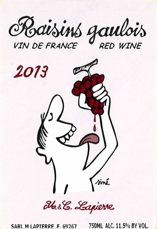 Domaine Lapierre Vin de France Raisins Gaulois 2013 Front Label