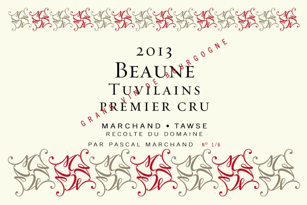 Marchand-Tawse Beaune Les Tuvilains Premier Cru 2013 Front Label