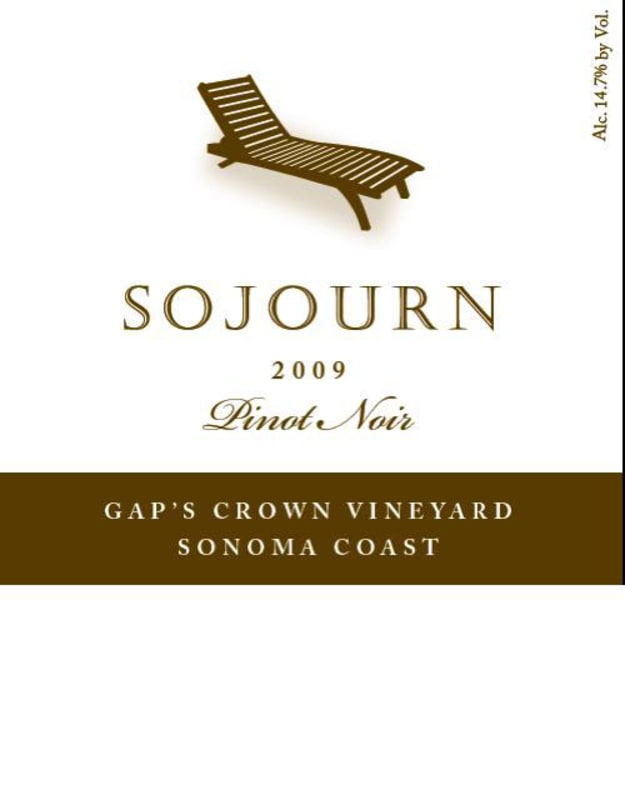 Sojourn Gap's Crown Vineyard Pinot Noir 2009 Front Label