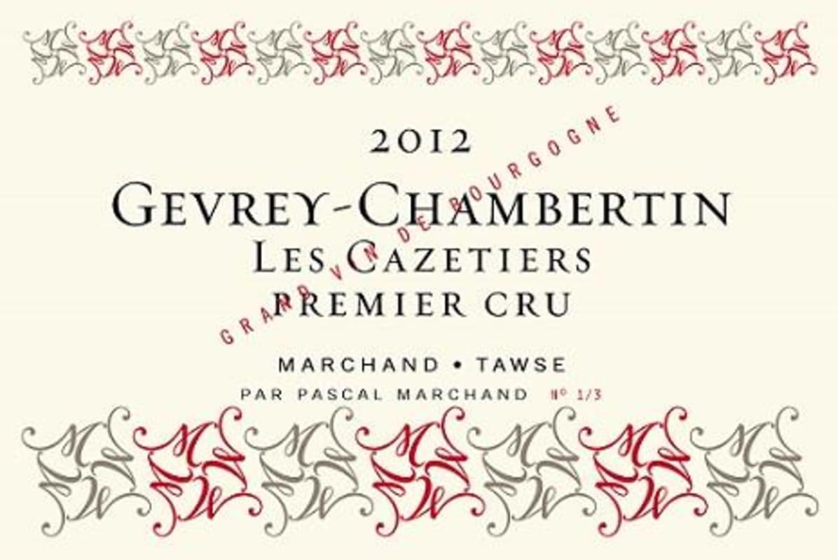 Marchand-Tawse Gevrey-Chambertin Les Cazetiers Premier Cru 2012 Front Label
