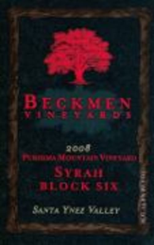 Beckmen Purisima Mountain Syrah Block 6 2008 Front Label