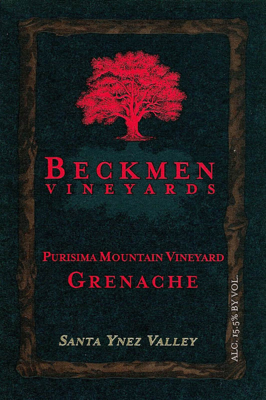 Beckmen Purisima Mountain Vineyard Grenache 2008 Front Label