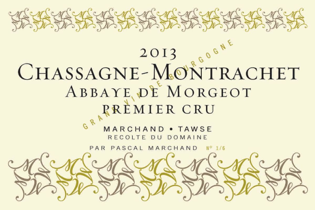 Marchand-Tawse Chassagne-Montrachet Abbaye de Morgeot Premier Cru 2013 Front Label
