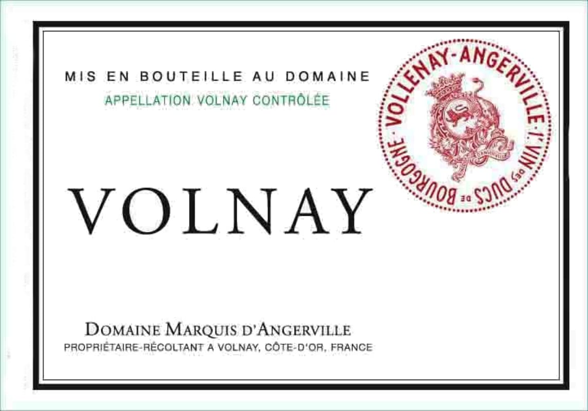 Domaine Marquis d'Angerville Volnay 2009 Front Label