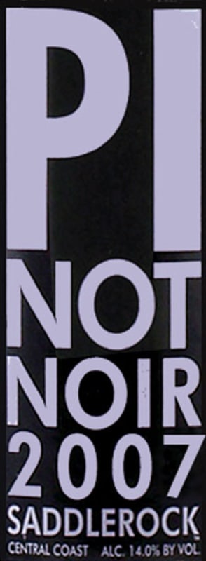 Saddlerock Pinot Noir 2007 Front Label