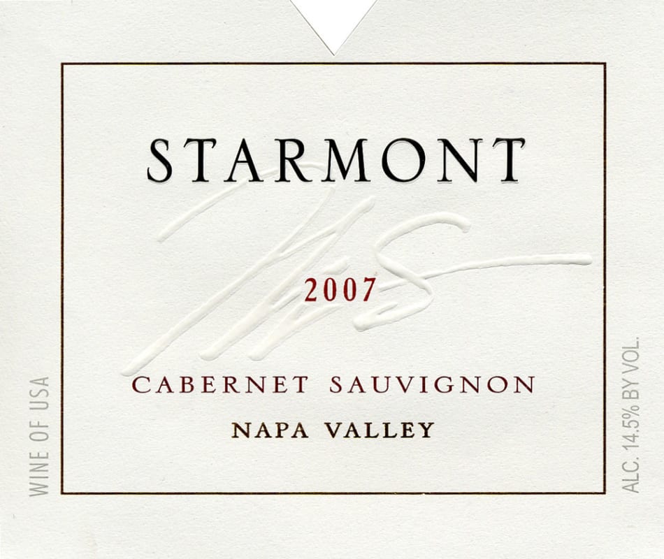 Starmont Cabernet Sauvignon (375ML half-bottle) 2007 Front Label