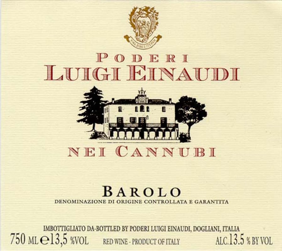 Luigi Einaudi Barolo Cannubi 2007 Front Label