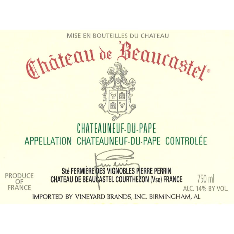 Chateau de Beaucastel Chateauneuf-du-Pape Blanc 2008 Front Label
