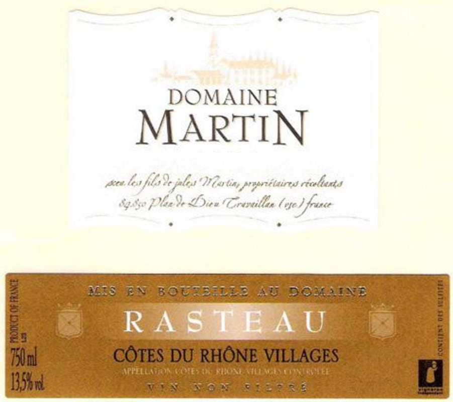 Domaine Martin Rasteau 2011 Front Label