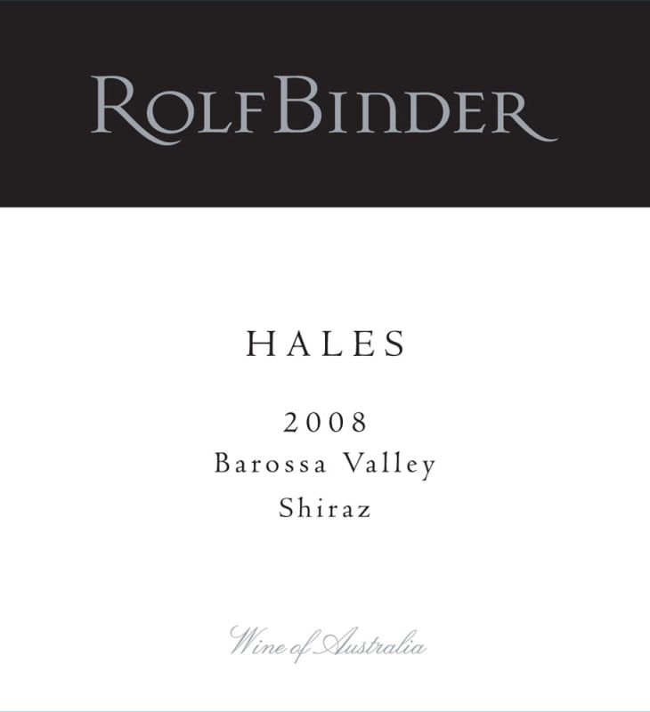 Rolf Binder Hales Shiraz 2008 Front Label