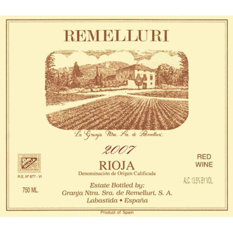 Remelluri Rioja 2007 Front Label
