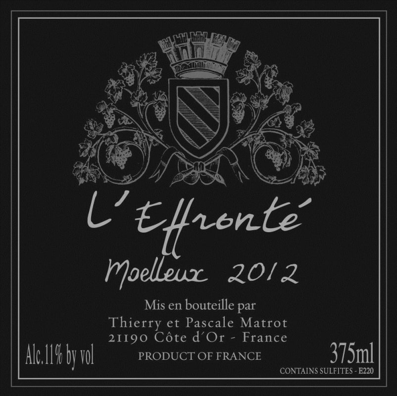 Domaine Matrot L'Effronte Moelleux 2012 Front Label