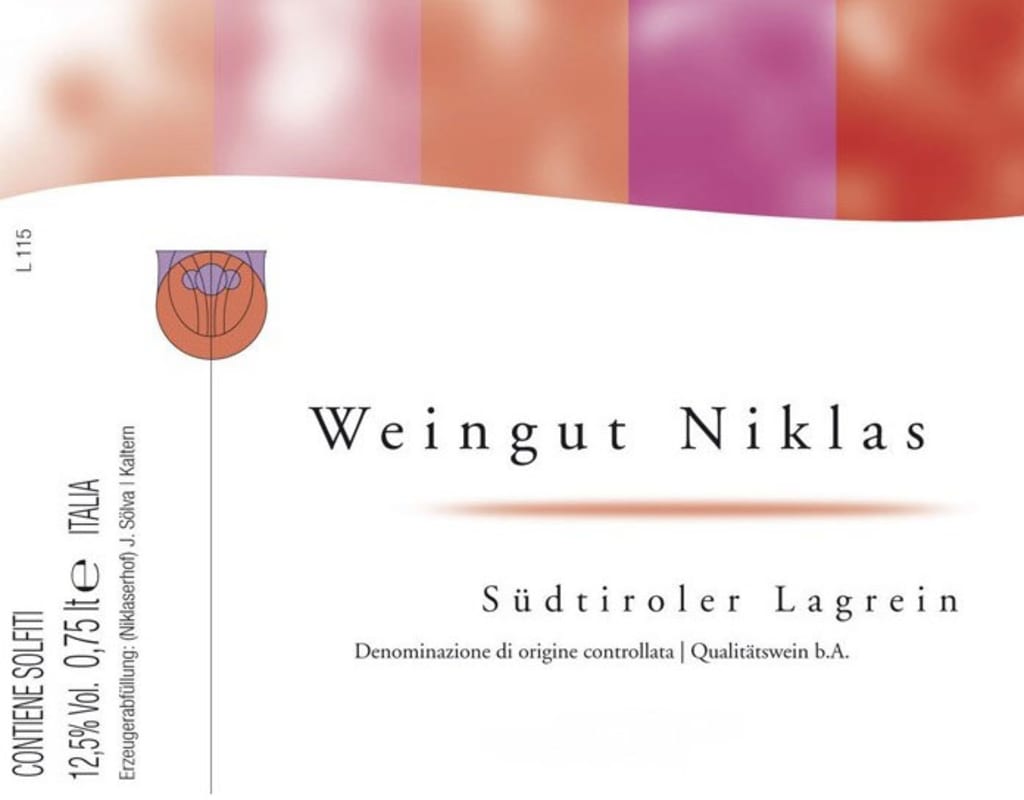 Niklas Lagrein 2009 Front Label