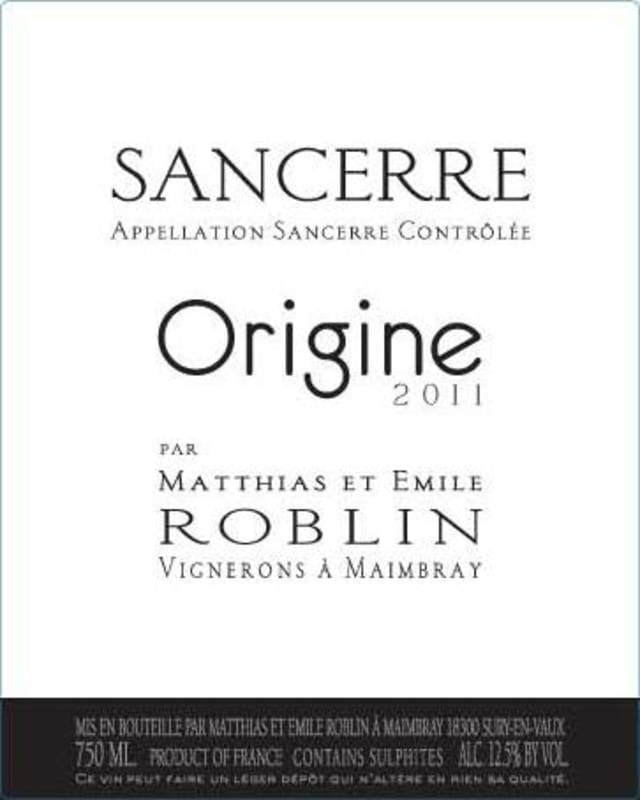 Matthias et Emile Roblin Origine Sancerre 2011 Front Label