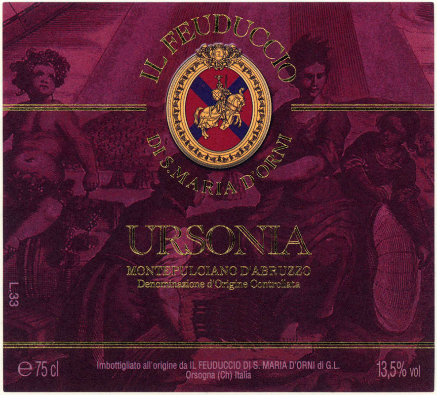 Il Feuduccio Montepulciano d'Abruzzo Ursonia 2004 Front Label