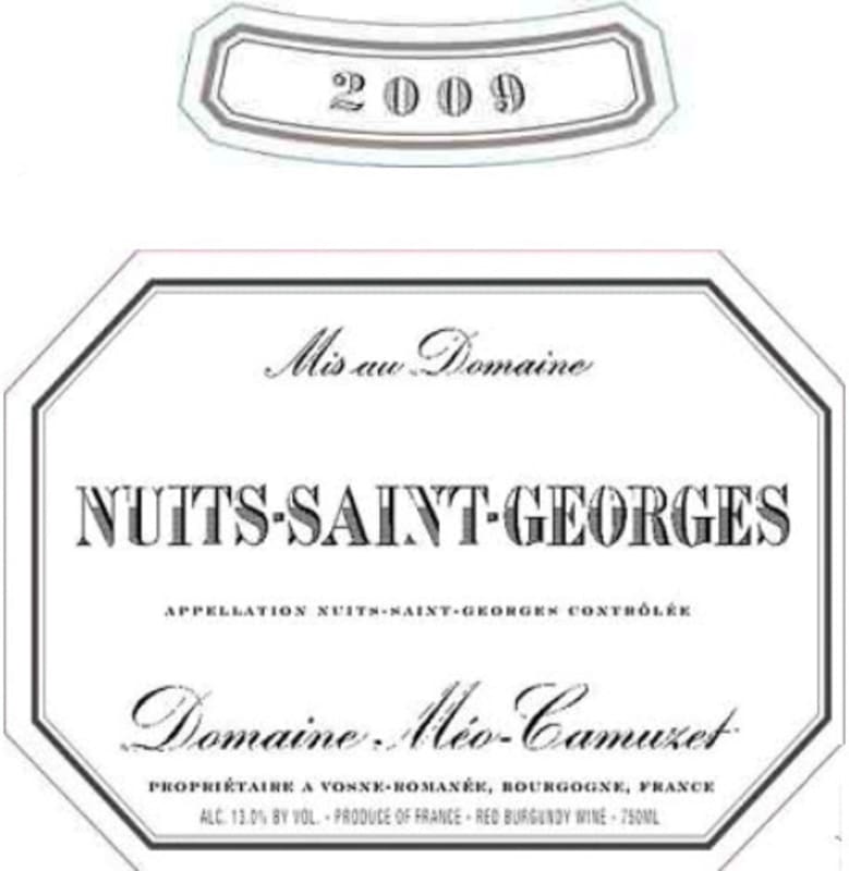 Domaine Meo-Camuzet Nuits-Saint-Georges 2009 Front Label