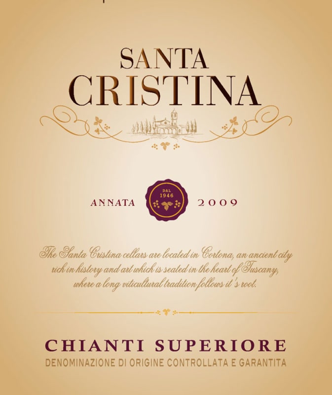 Santa Cristina by Antinori Chianti Superiore 2009 Front Label